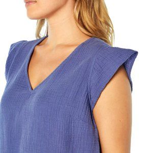 Blue Cotton Gauze Top Large